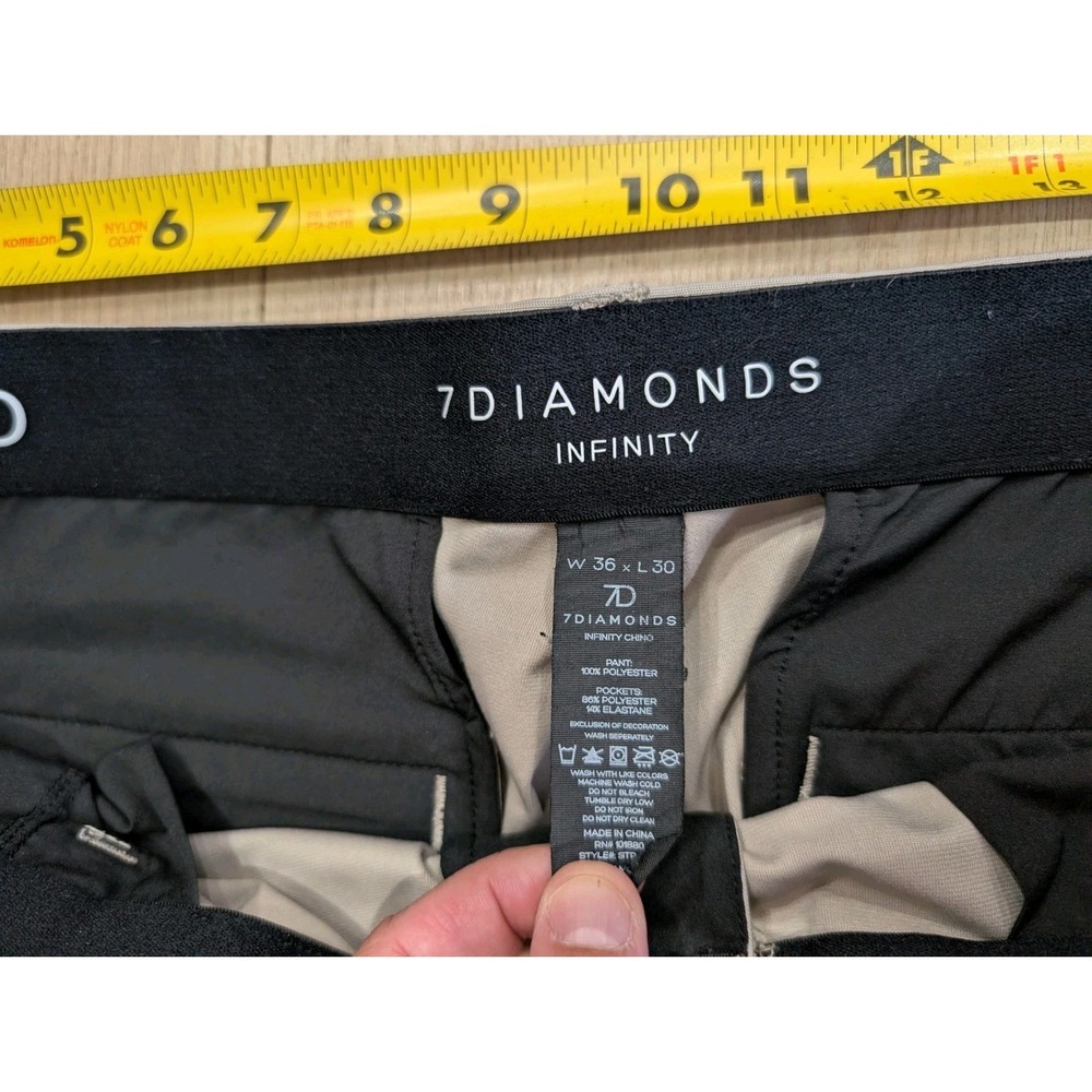 7 Diamonds Infinity Performance Pants Men 36x30 Stretch Tech Casual Zip Pocket - Picture 3 of 8